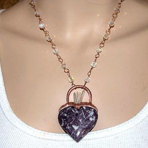 Lepidolite Heart Necklace